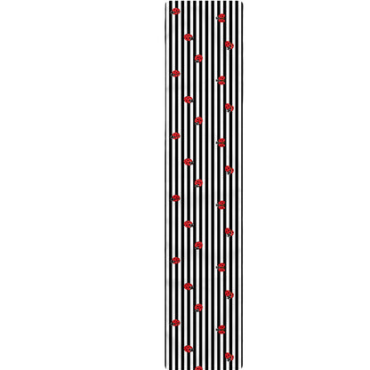 Ladybug Striped Pattern Print Table Runner