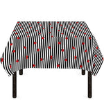 Ladybug Striped Pattern Print Tablecloth