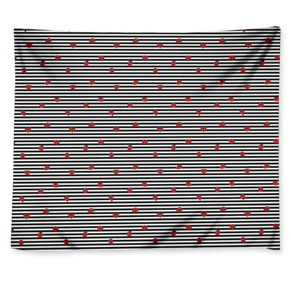 Ladybug Striped Pattern Print Tapestry