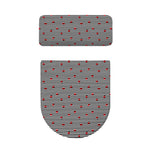 Ladybug Striped Pattern Print Toilet Lid And Tank Cover Set