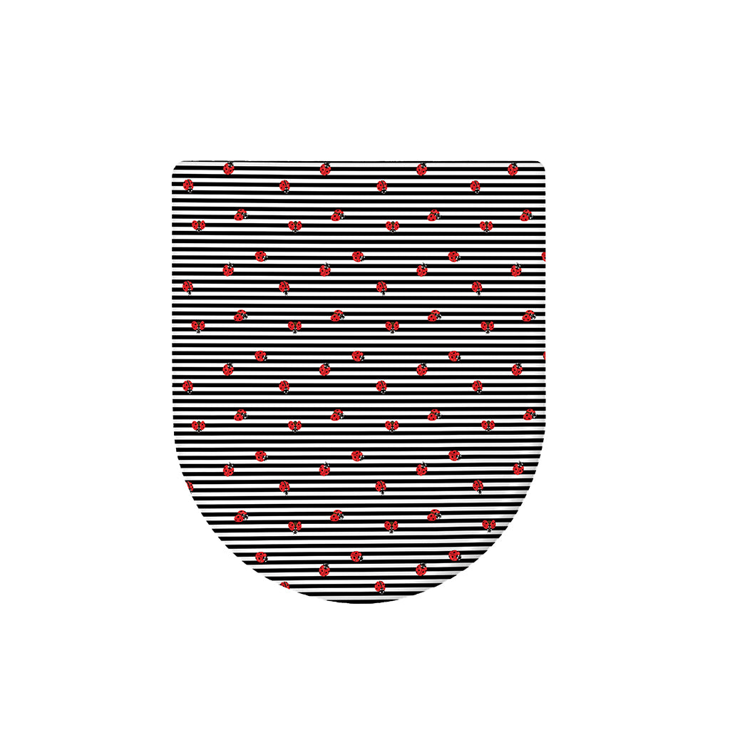 Ladybug Striped Pattern Print Toilet Lid Cover