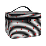 Ladybug Striped Pattern Print Travel Makeup Bag