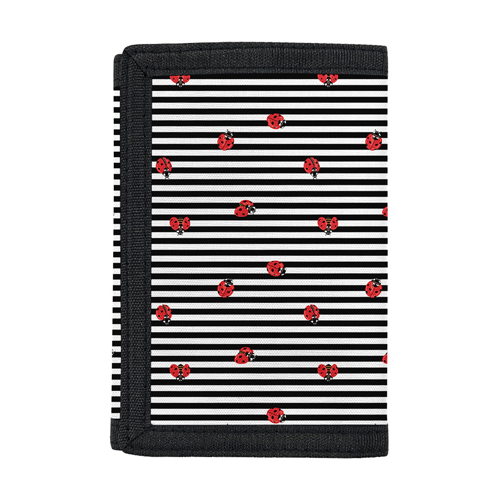 Ladybug Striped Pattern Print Trifold Wallet