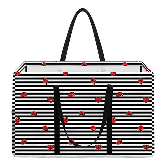 Ladybug Striped Pattern Print Utility Tote Bag