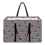 Ladybug Striped Pattern Print Utility Tote Bag