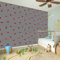 Ladybug Striped Pattern Print Wall Sticker