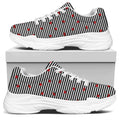 Ladybug Striped Pattern Print White Chunky Shoes