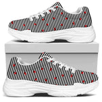 Ladybug Striped Pattern Print White Chunky Shoes