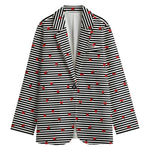 Ladybug Striped Pattern Print Women's Blazer