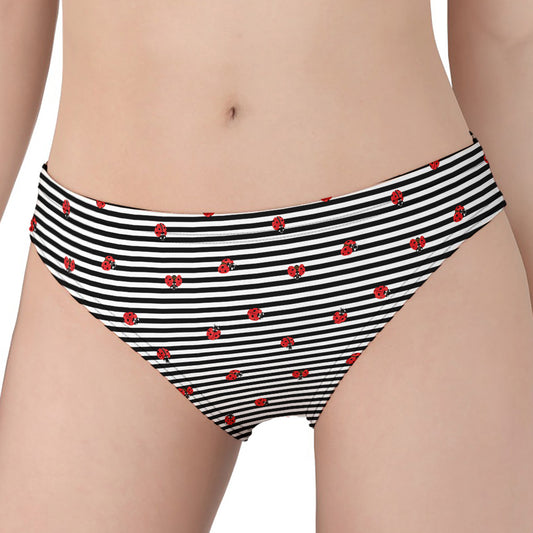 Ladybug Striped Pattern Print Women's Panties