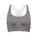 Ladybug Striped Pattern Print Women's Sports Bra