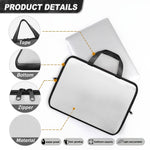 Cute White And Grey Owl Pattern Print Laptop Sleeve With Handle