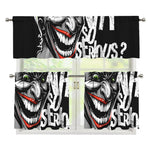 Laughing Joker Why So Serious Print 3 Piece Kitchen Curtains