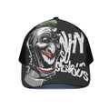 Laughing Joker Why So Serious Print Black Mesh Trucker Hat