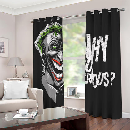 Laughing Joker Why So Serious Print Blackout Grommet Curtains