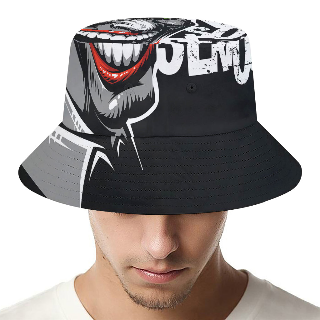 Laughing Joker Why So Serious Print Bucket Hat