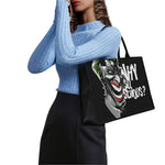 Laughing Joker Why So Serious Print Canvas Tote Bag