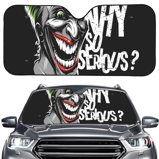 Laughing Joker Why So Serious Print Car Windshield Sun Shade