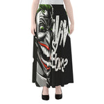 Laughing Joker Why So Serious Print Chiffon Maxi Skirt