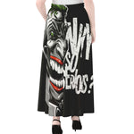 Laughing Joker Why So Serious Print Chiffon Maxi Skirt
