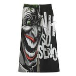 Laughing Joker Why So Serious Print Cotton Front Slit Maxi Skirt