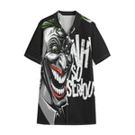 Laughing Joker Why So Serious Print Cotton Hawaiian Shirt