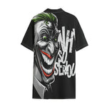 Laughing Joker Why So Serious Print Cotton Hawaiian Shirt