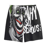Laughing Joker Why So Serious Print Cotton Shorts