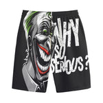 Laughing Joker Why So Serious Print Cotton Shorts