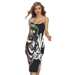 Laughing Joker Why So Serious Print Cross Back Cami Dress