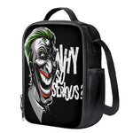 Laughing Joker Why So Serious Print Crossbody Lunch Bag