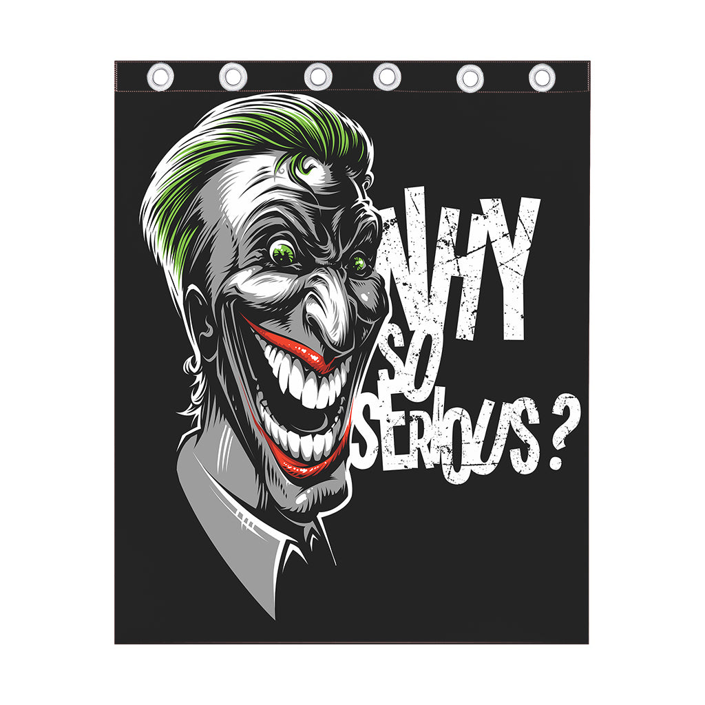 Laughing Joker Why So Serious Print Curtain