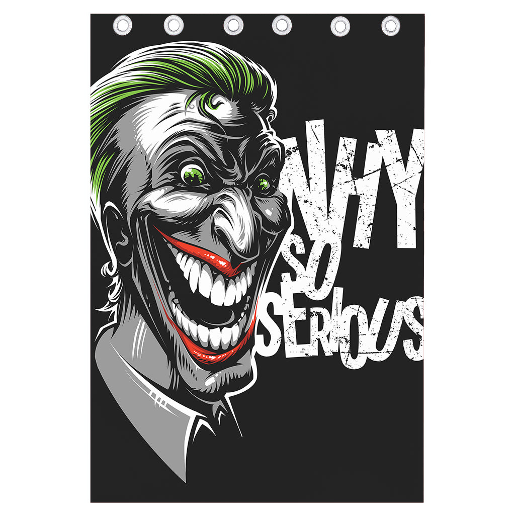 Laughing Joker Why So Serious Print Curtain