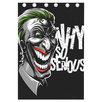 Laughing Joker Why So Serious Print Curtain