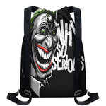 Laughing Joker Why So Serious Print Drawstring Backpack