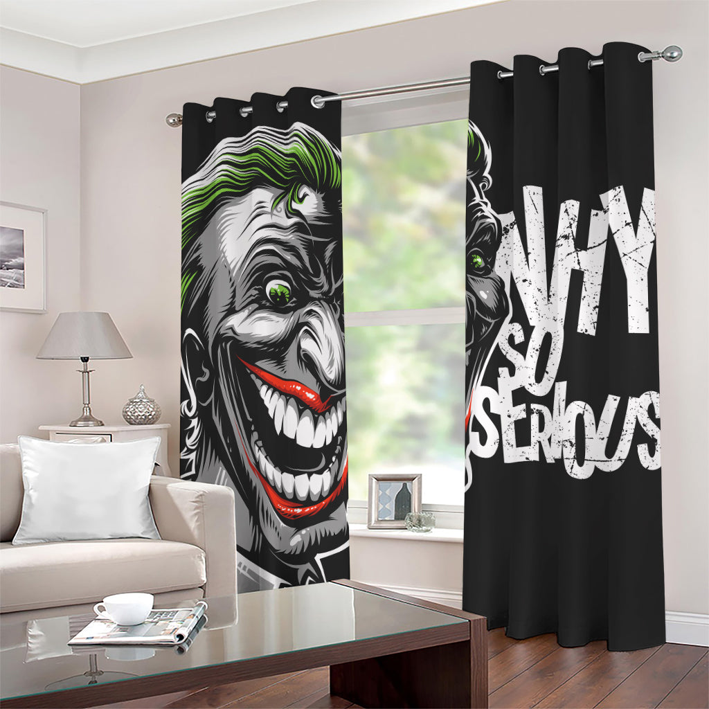 Laughing Joker Why So Serious Print Grommet Curtains