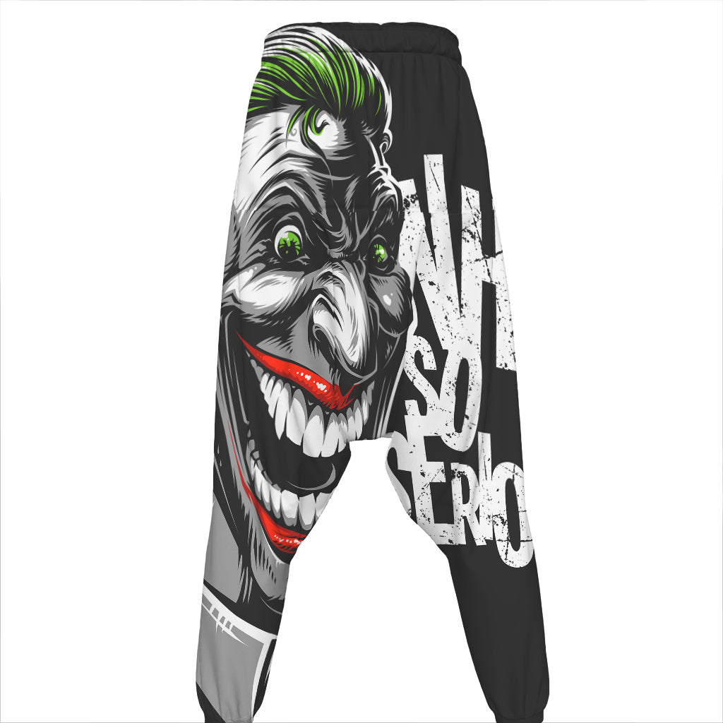 Laughing Joker Why So Serious Print Hammer Pants