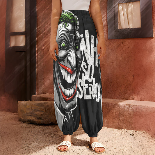 Laughing Joker Why So Serious Print Harem Pants