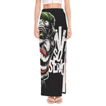 Laughing Joker Why So Serious Print High Slit Maxi Skirt