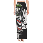 Laughing Joker Why So Serious Print High Slit Maxi Skirt