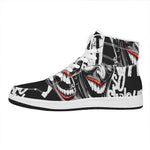 Laughing Joker Why So Serious Print High Top Leather Sneakers