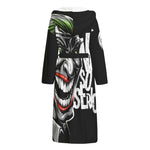 Laughing Joker Why So Serious Print Hooded Bathrobe
