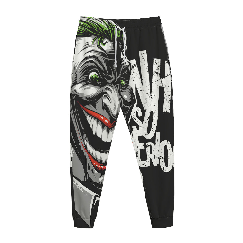Laughing Joker Why So Serious Print Jogger Pants