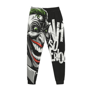 Laughing Joker Why So Serious Print Jogger Pants
