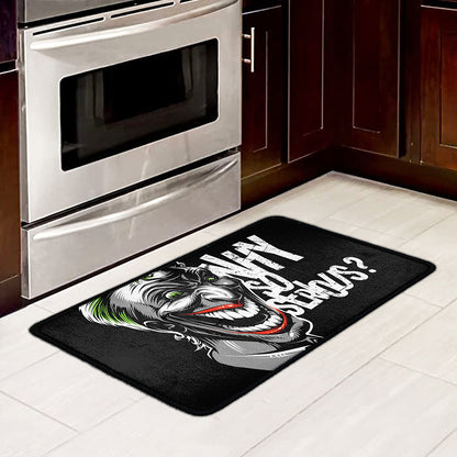 Laughing Joker Why So Serious Print Kitchen Mat