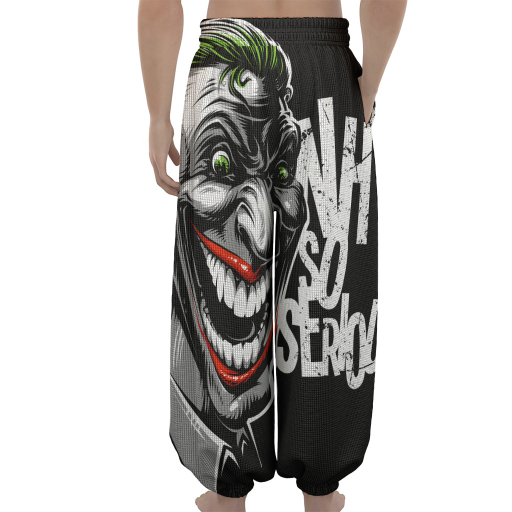 Laughing Joker Why So Serious Print Lantern Pants