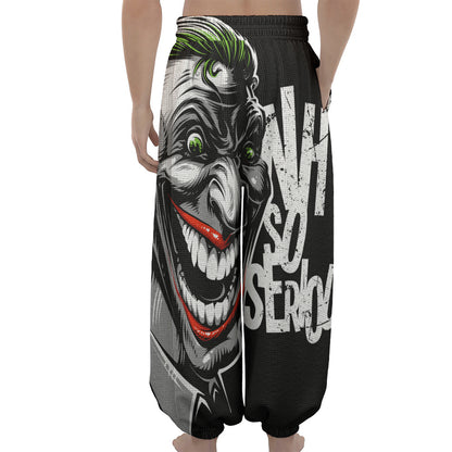 Laughing Joker Why So Serious Print Lantern Pants
