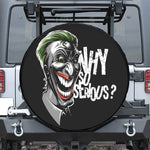 Laughing Joker Why So Serious Print Leather Spare Tire Cover