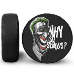 Laughing Joker Why So Serious Print Leather Spare Tire Cover
