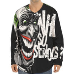 Laughing Joker Why So Serious Print Long Sleeve Baseball Jersey